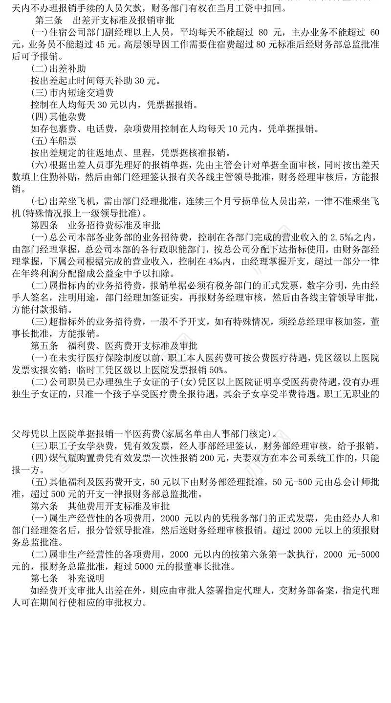 借款和各项费用开支标准及审批程序