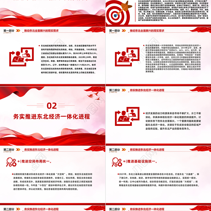 东北全面振兴PPT大气简洁务实推进东北经济一体化进程课件下载