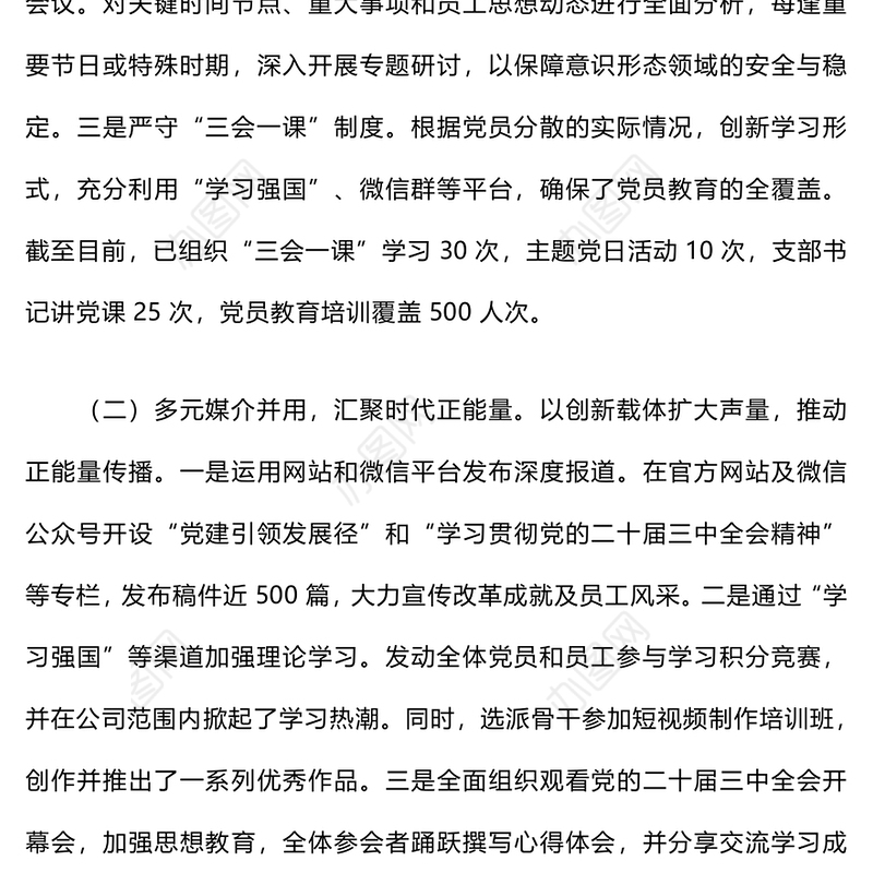 2024年意识形态工作总结及下步工作打算