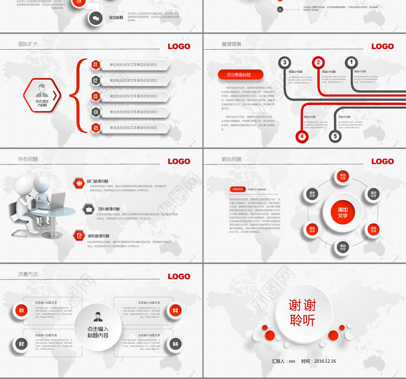 红色商业计划书PPT模板