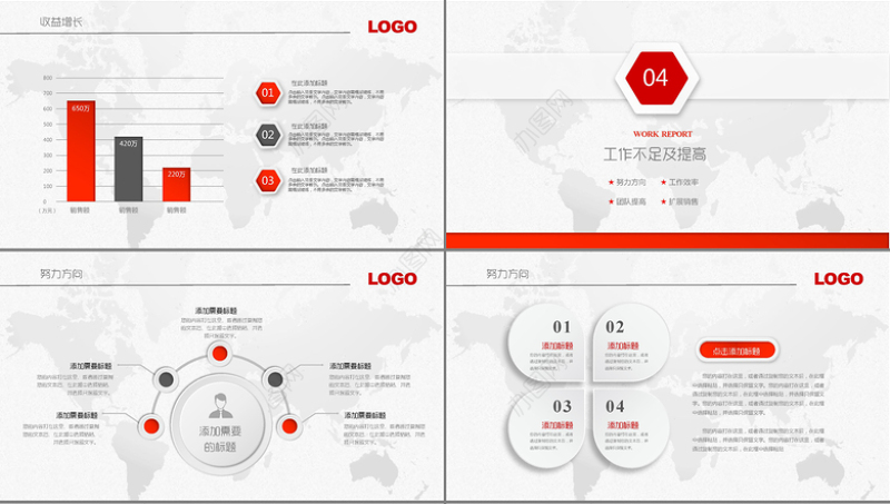 红色商业计划书PPT模板