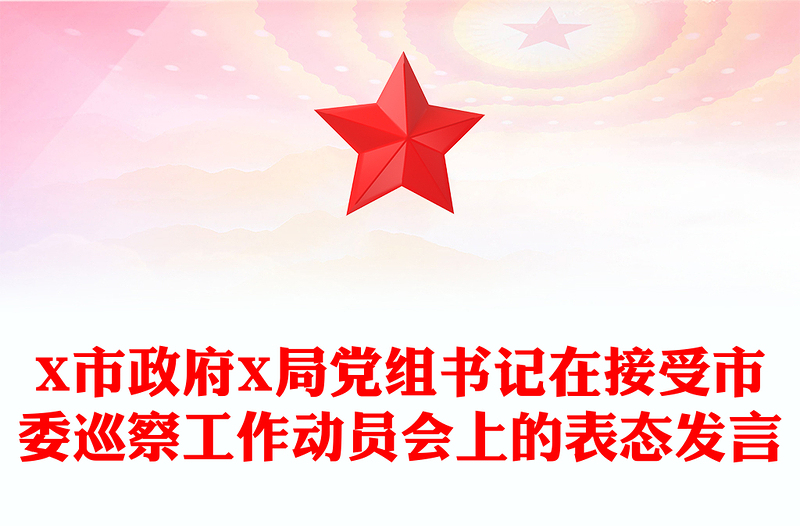 X市政府X局党组书记在接受市委巡察工作动员会上的表态发言