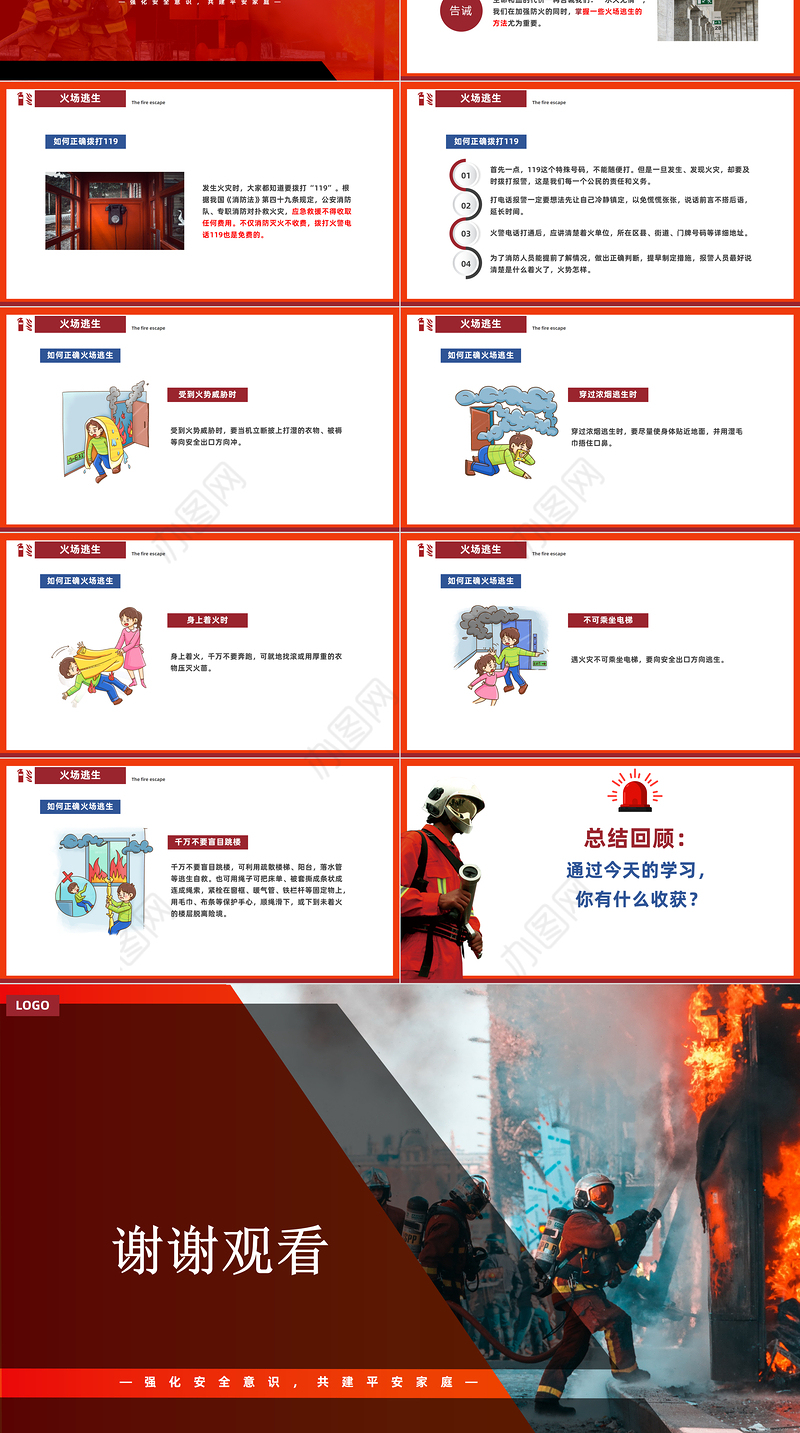 家庭防火安全教育PPT简洁大气强化安全意识共建平安家庭PPT