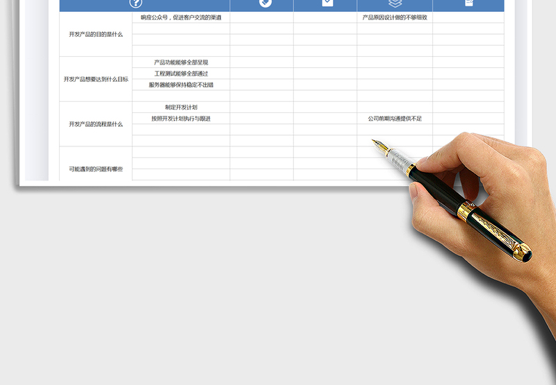2021产品开发-问题复盘表免费下载