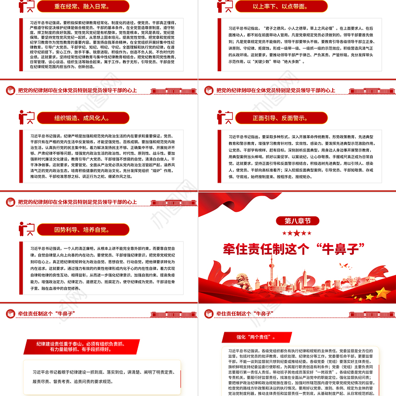 以党纪学习教育推动全面从严治党向纵深发展PPT党建风关于全面加强党的纪律建设重要论述课件