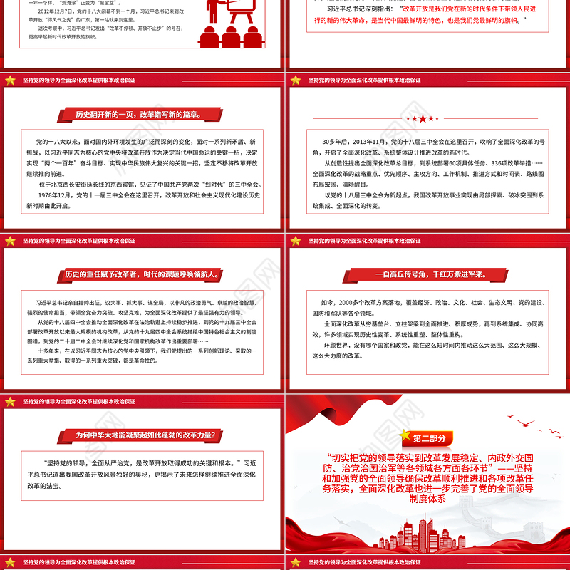 2024坚持党的领导为全面深化改革提供根本政治保证PPT党政风新时代全面深化改革的实践与启示述评之二课件