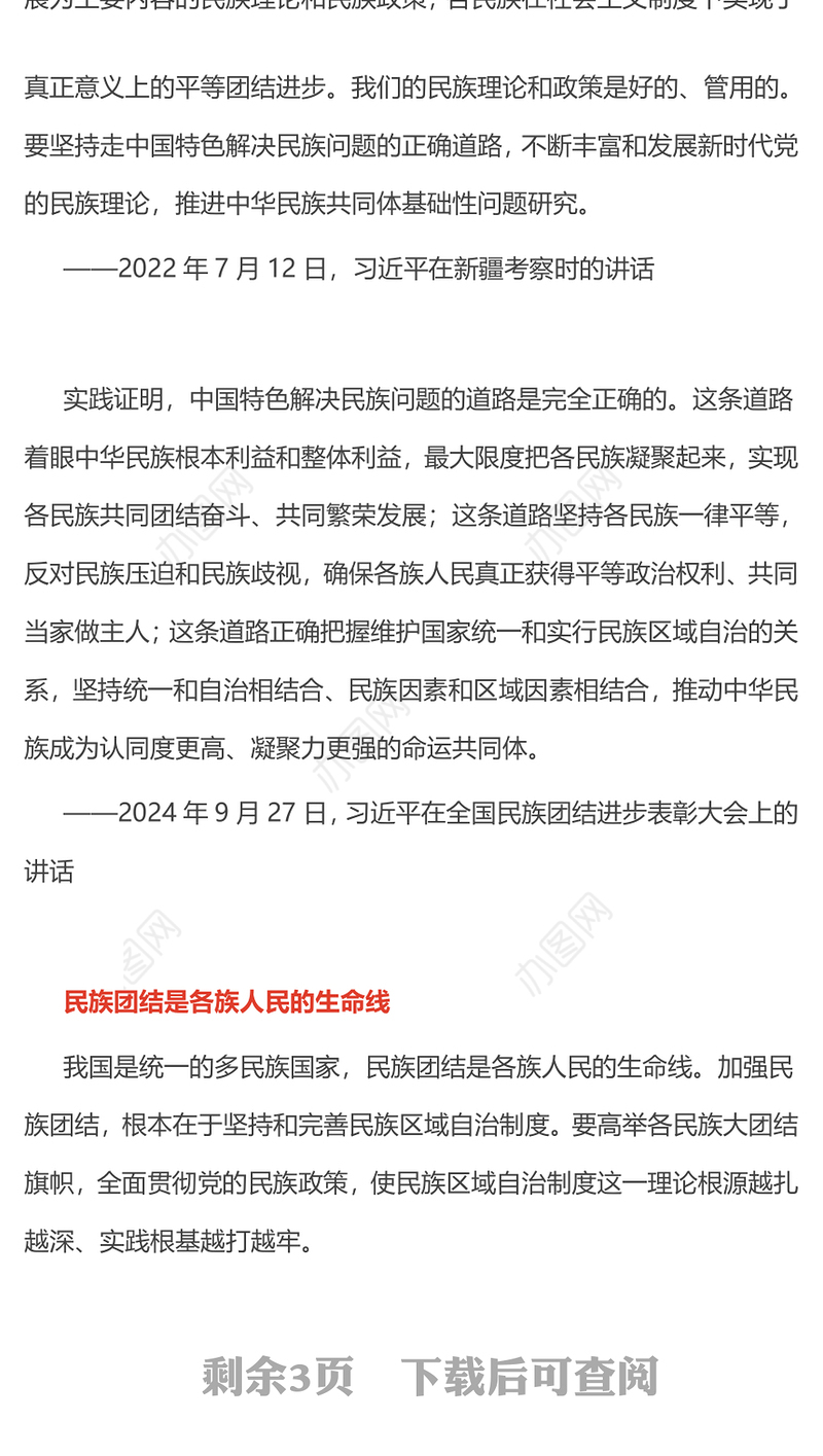 全面贯彻新时代党的民族理论和民族政策PPT党课课件(讲稿)