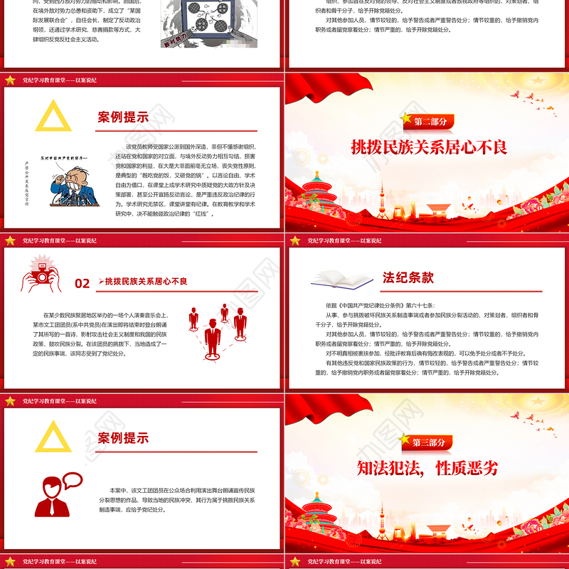 以案说纪PPT红色简洁党纪学习教育专题党课课件