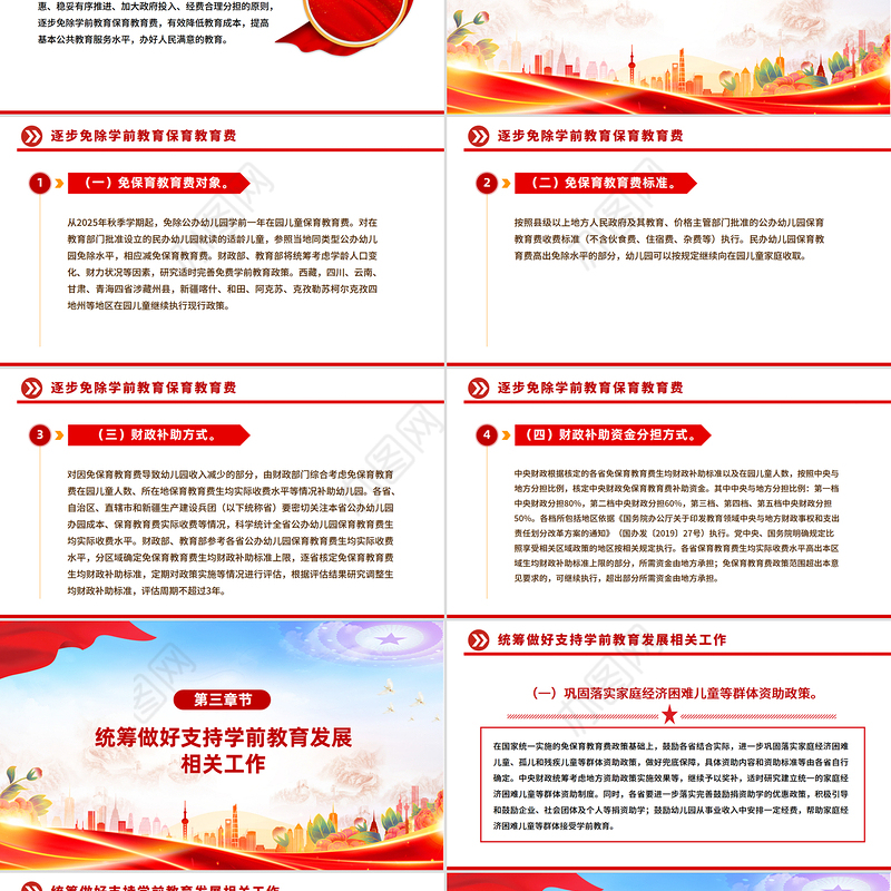 简洁风关于逐步推行免费学前教育的意见PPT课件下载
