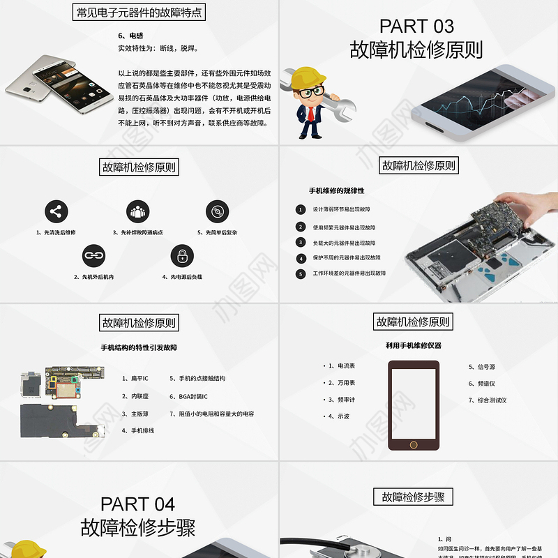 2019简约简单手机维修教程基础培训课件PPT模板