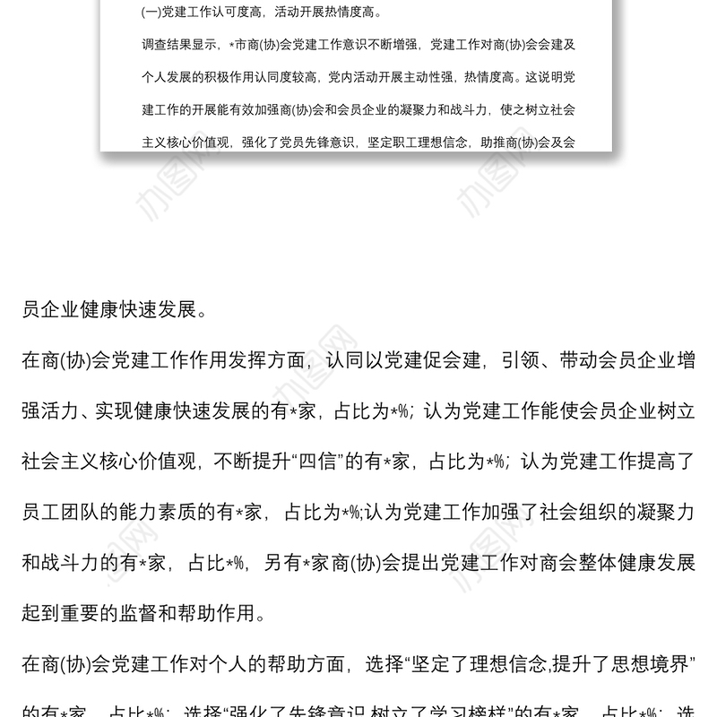 市工商联商（协）会党建工作调研报告