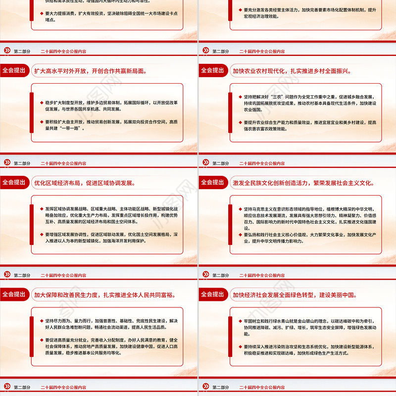 大气精美党的二十届四中全会公报PPT学习贯彻四中全会精神党课课件
