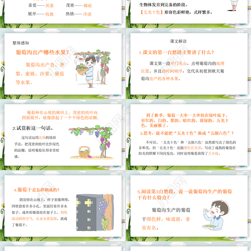 2022葡萄沟PPT课文第11课小学二年级语文上册部编人教版教学课件