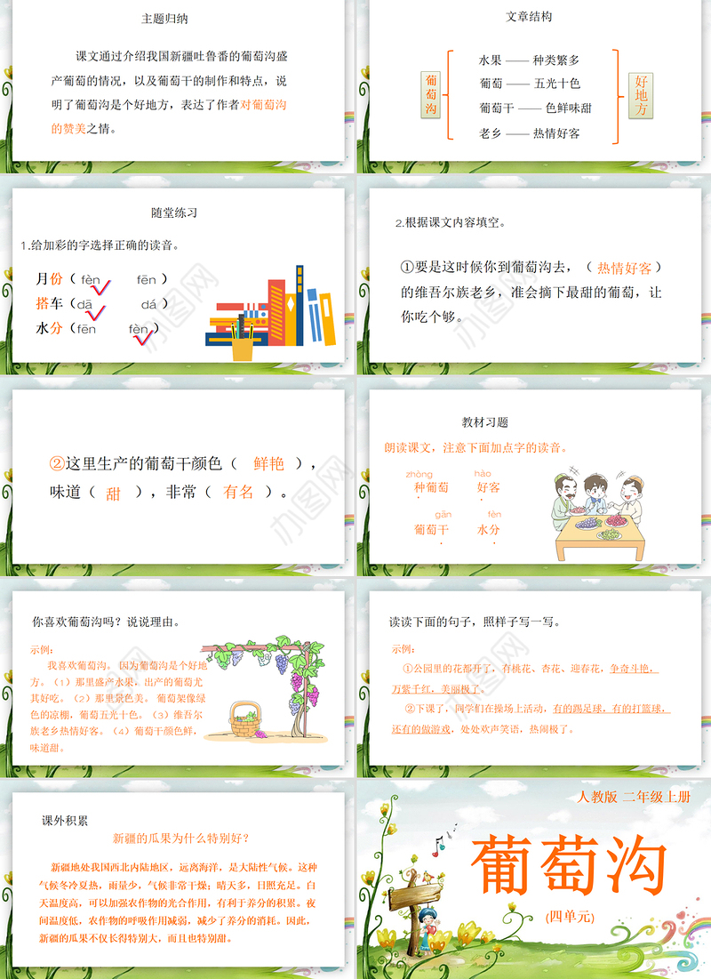 2022葡萄沟PPT课文第11课小学二年级语文上册部编人教版教学课件