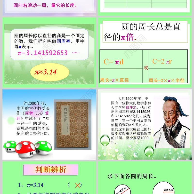  圆的周长数学课件PPT模板