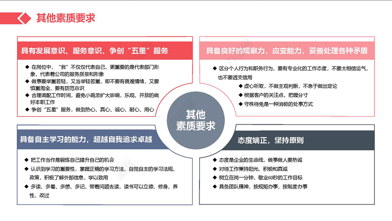 红色简约商务企业员工服务意识培训通用PPT模板