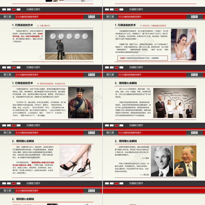 原创沟通技巧PPT沟通技能PPT模板设计-版权可商用