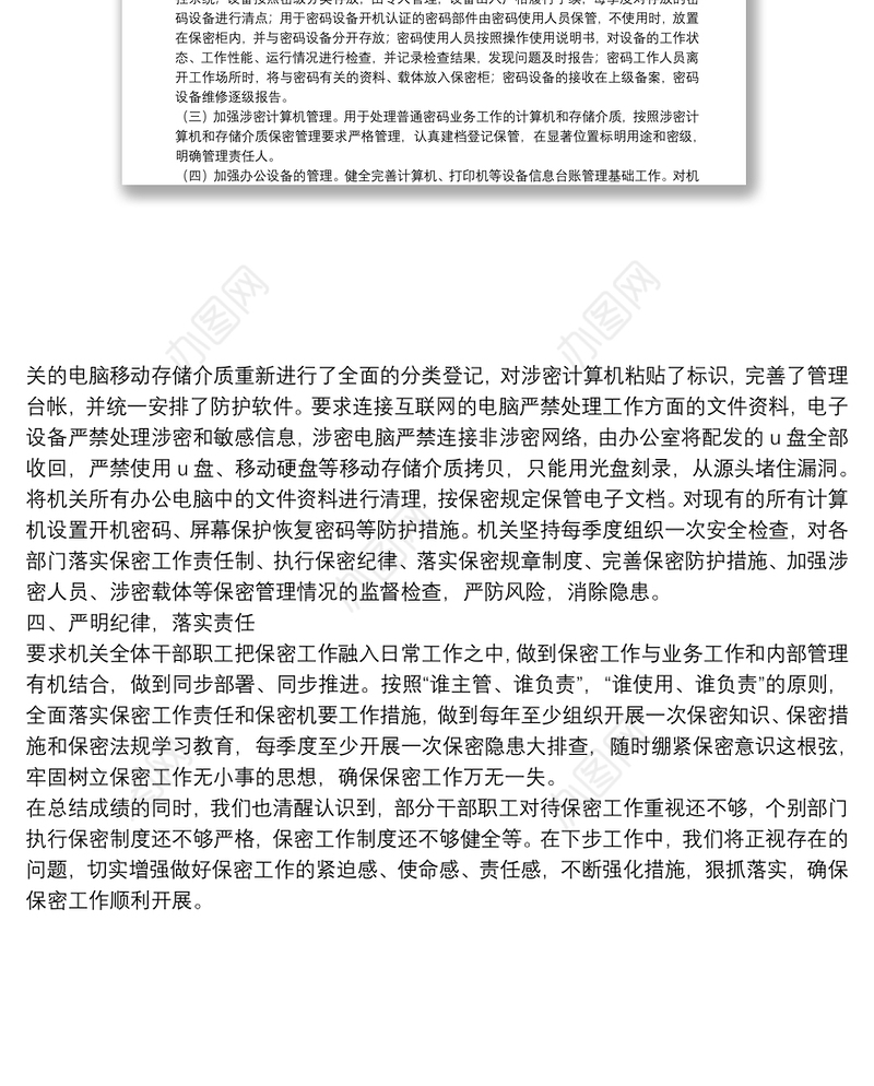 2021年机关保密工作总结