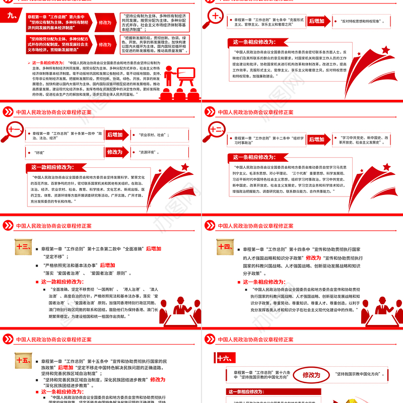 2023中国人民政治协商会议章程修正案PPT红色精美风中国人民政治协商会议章程修正案解读党建党课课件