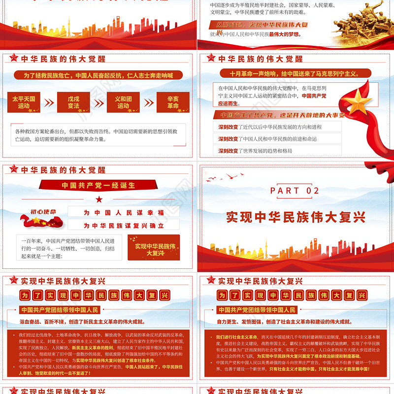 2021中国共产党成立一百周年大会重要讲话PPT重点讲话内容解读学习