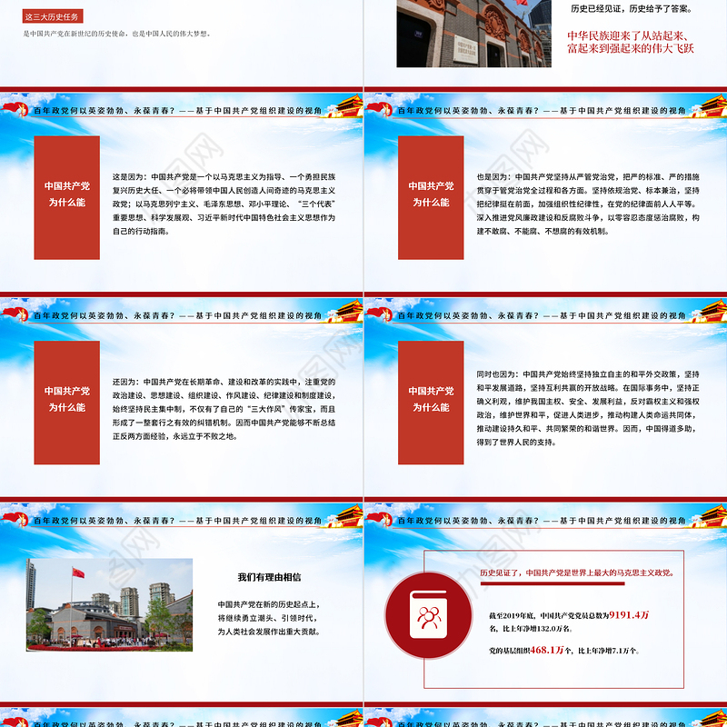 2021党的组织建设PPT红色党建风百年大党组织建设的历程经验及启示专题教育党课课件