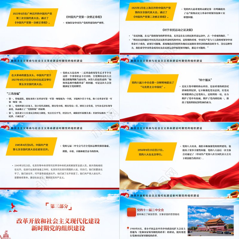 2021党的组织建设PPT红色党建风百年大党组织建设的历程经验及启示专题教育党课课件