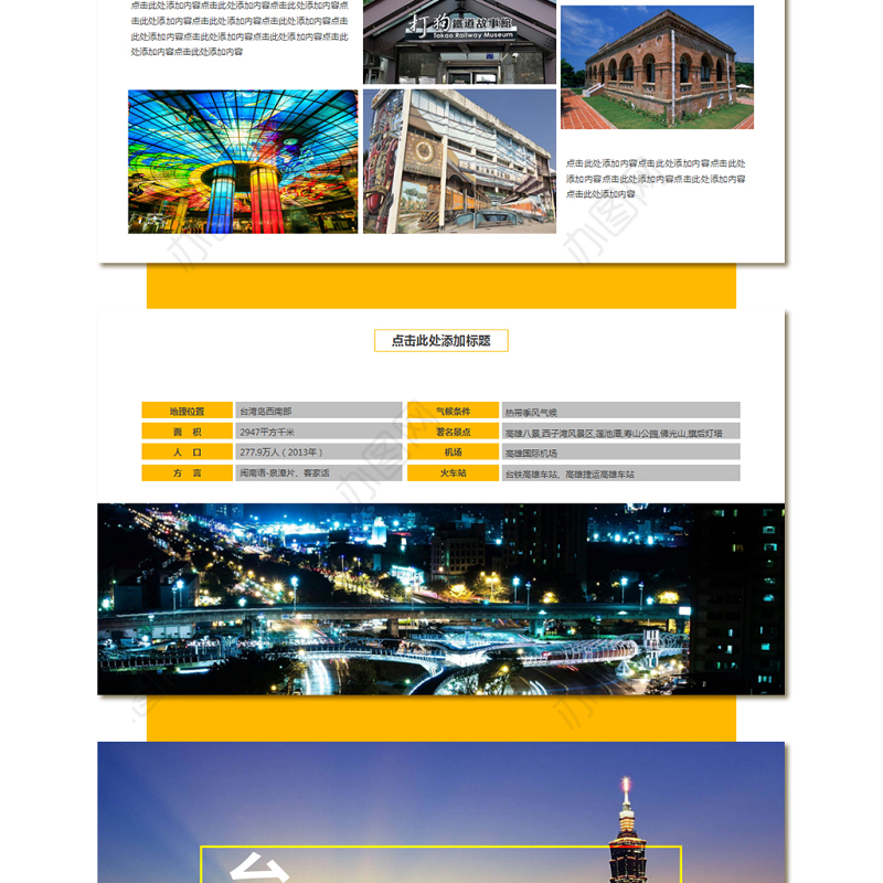 台湾旅游行业PPT模板