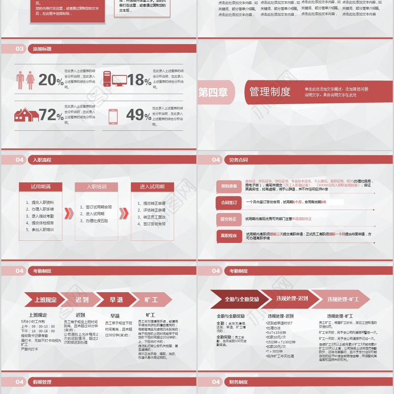 扁平化简洁新员工入职培训手册ppt模板