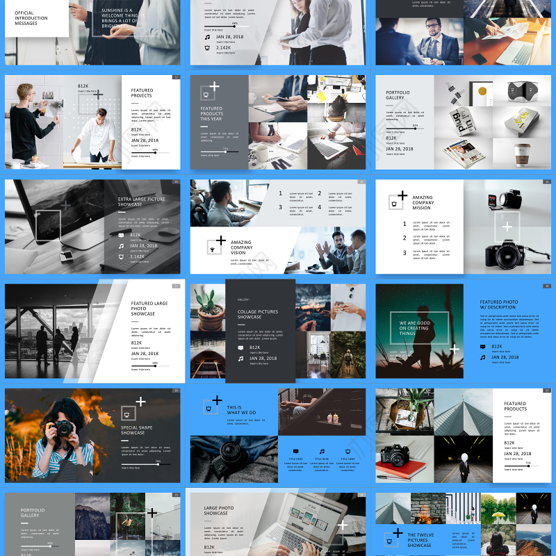 2019高端大气黑白极简风PPT模板