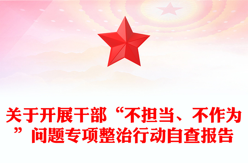 关于开展干部“不担当、不作为”问题专项整治行动自查报告