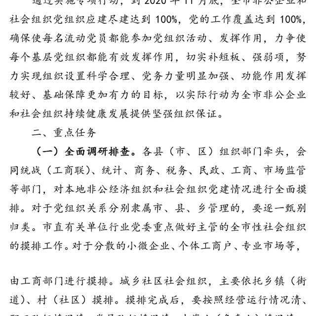 提高“两新”组织党建“两个覆盖”质量专项工作方案