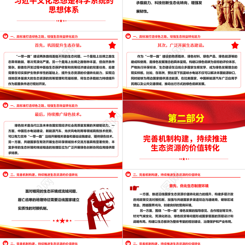 共建“一带一路”经济生态都要抓ppt大气精美风推进“一带一路”绿色发展党组织党支部党员专题党课课件