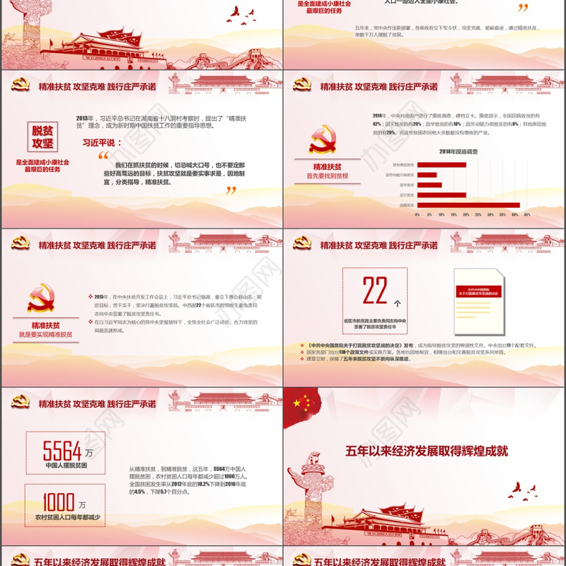 党建砥砺奋进的五年PPT