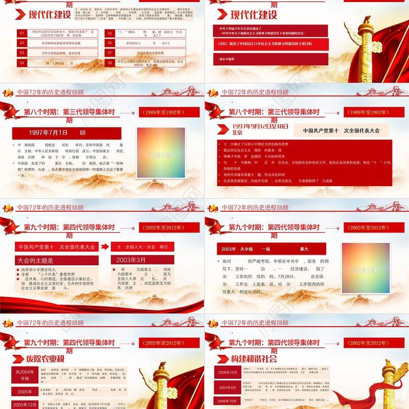2021礼赞新中国奋进新时代PPT红色建国72周年迎十一庆国庆党课课件下载