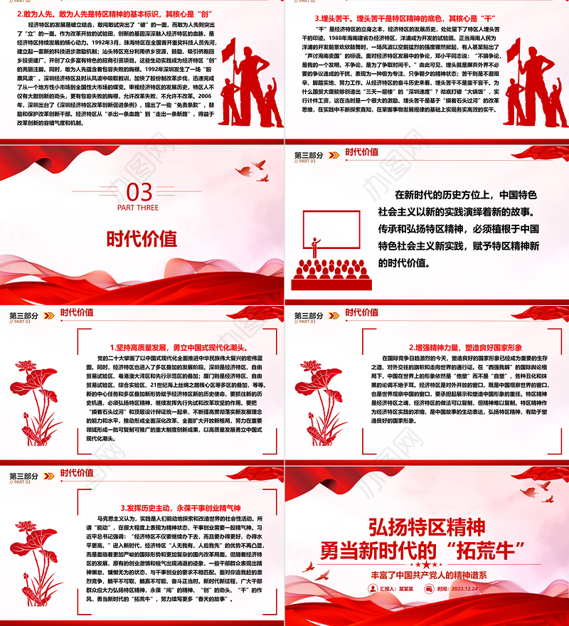 新时代敢为人先的特区精神ppt精品大气精神谱系意识形态微党课