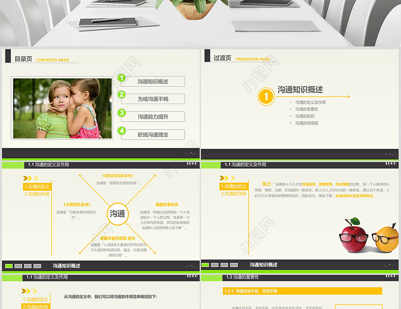 2021实用沟通技巧培训PPT简洁大气课件模板