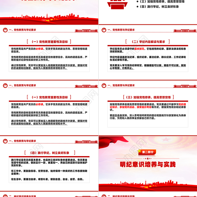 2024检视学纪明纪守纪PPT红色精美剖析之检党课课件