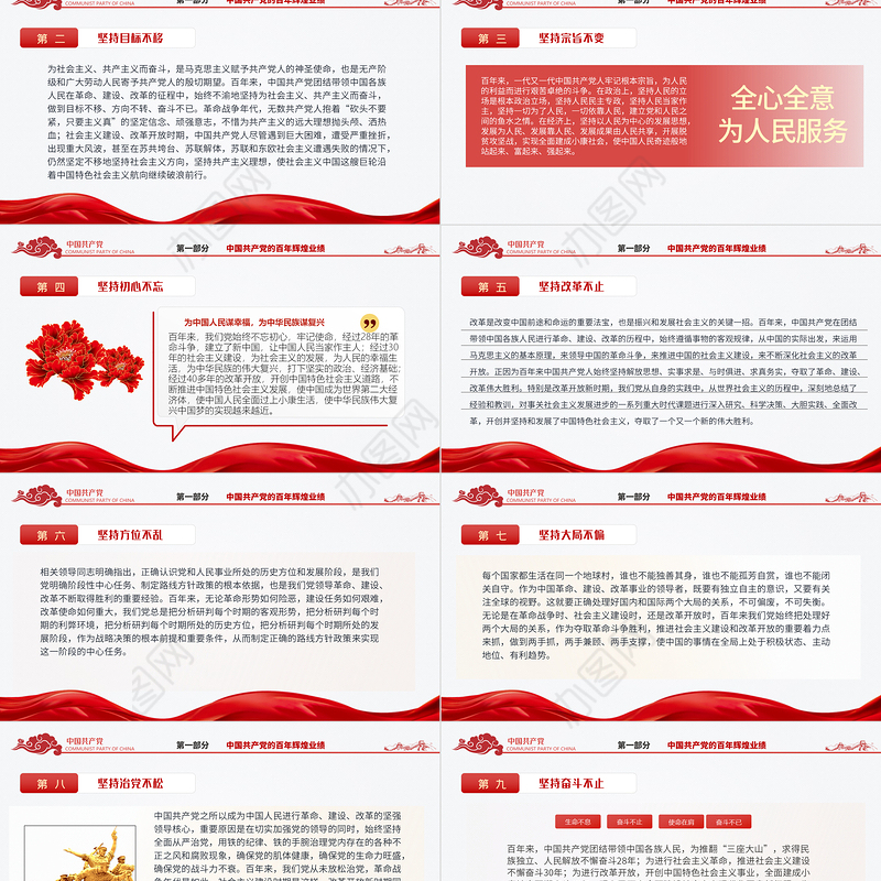 2021百年辉煌与百年未有之大变局PPT党政部门2021年党史学习教育专题党课PPT模板