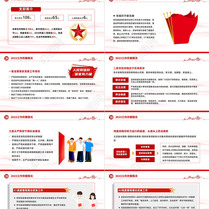 2024年3月民主生活会PPT红色党政风基层党委干部民主生活会课件