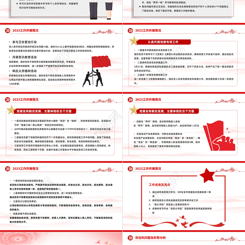 2024年3月民主生活会PPT红色党政风基层党委干部民主生活会课件