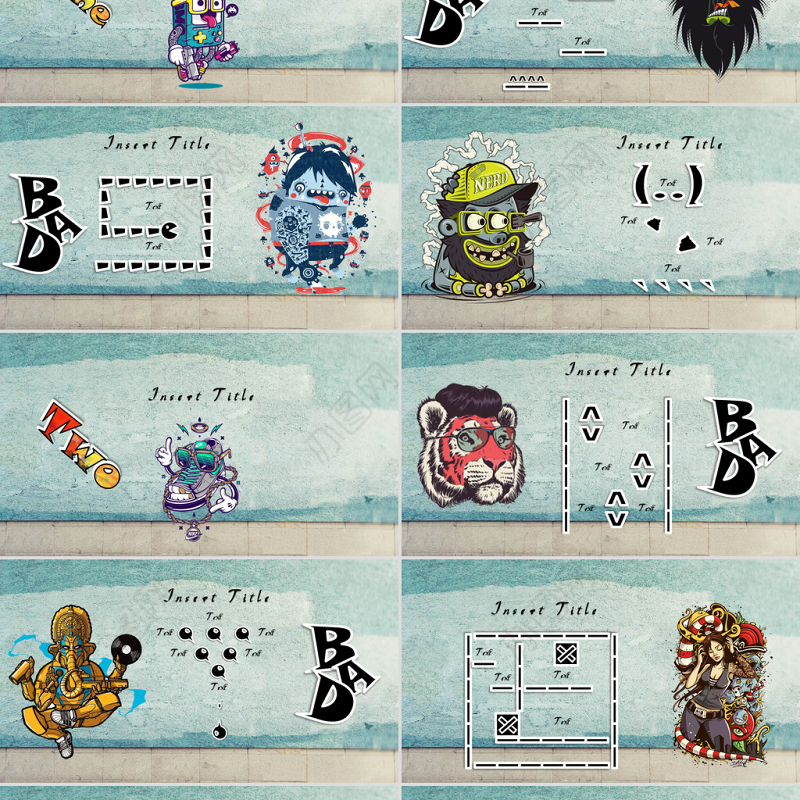 嘻哈涂鸦风PPT模板