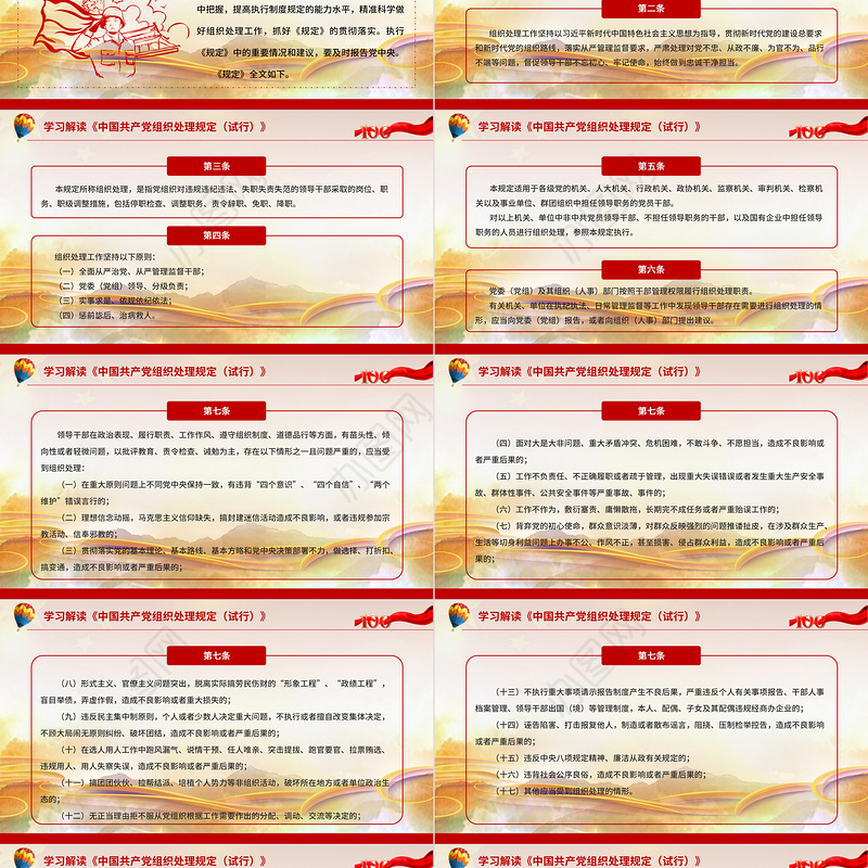 2021中国共产党组织处理规定PPT模板