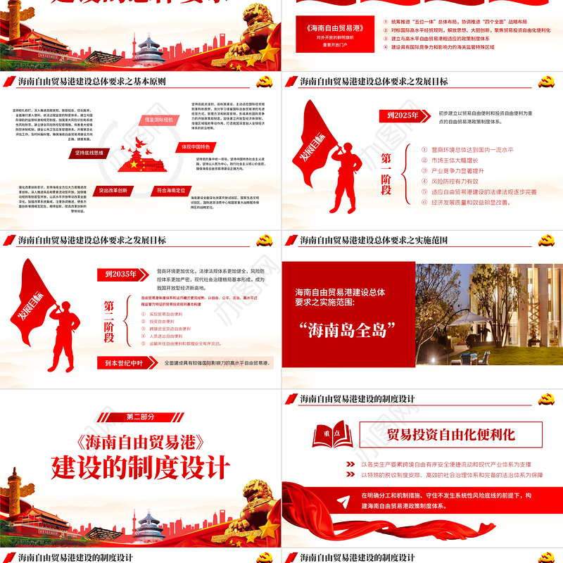 地域党课之学习解读海南自由贸易港建设总体方案海南党课PPT模板-含讲稿