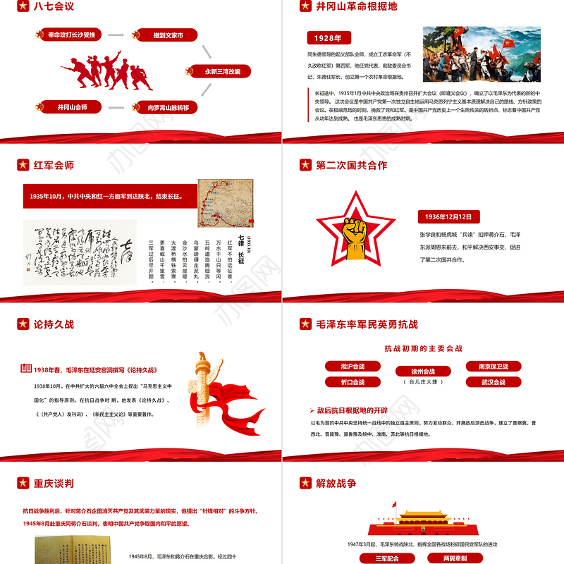 毛泽东诞辰128周年纪念日PPT红色庄严缅怀心中永远的伟人毛主席党员学习专题党课