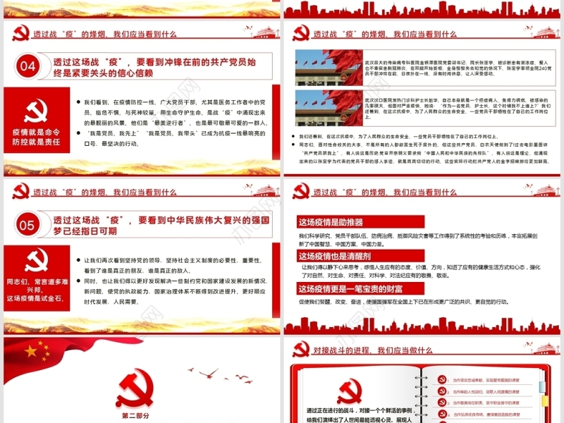 原创疫情防控微党课肺炎疫情带来的思考PPT