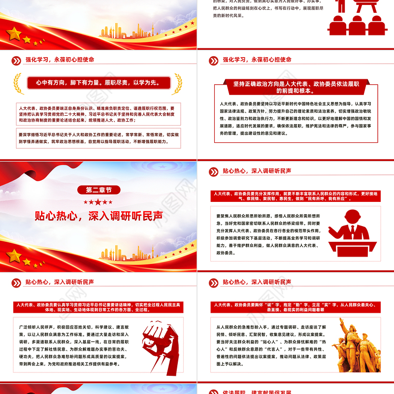 2024履职尽责不负人民重托PPT大气简洁两会专题党课