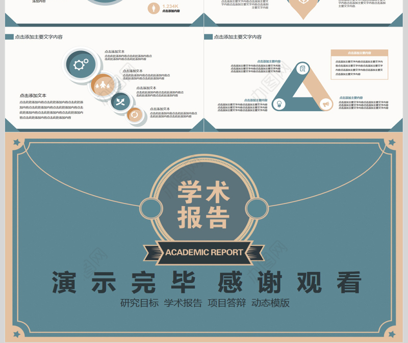 复古风学术报告动态PPT