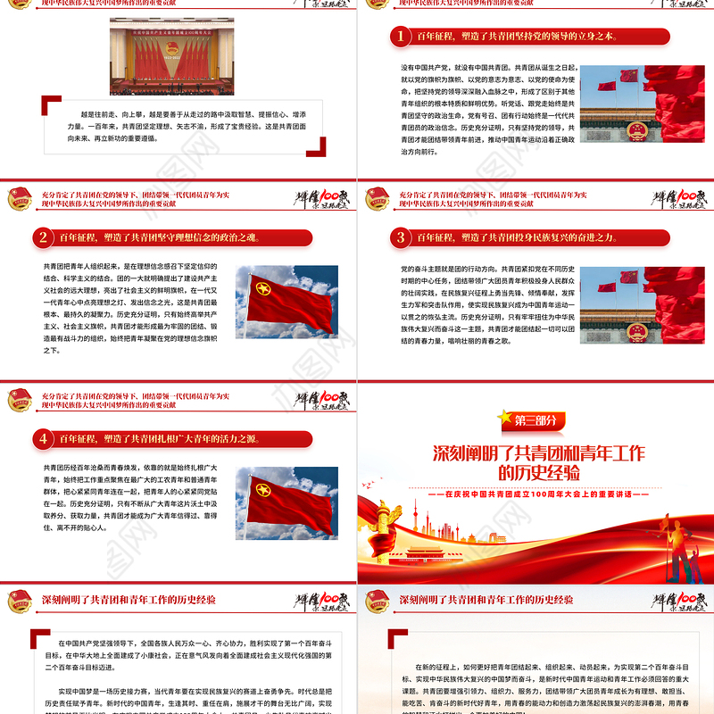 在庆祝中国共产主义青年团成立100周年大会上的讲话精神解读团课课件