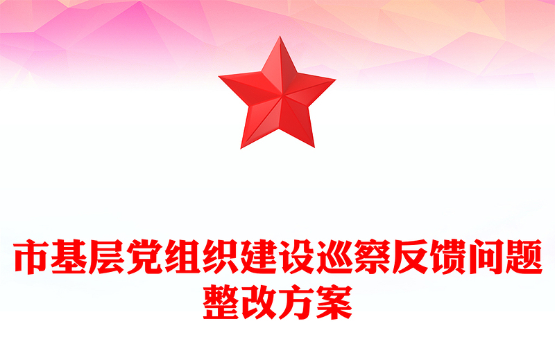 市基层党组织建设巡察反馈问题整改方案
