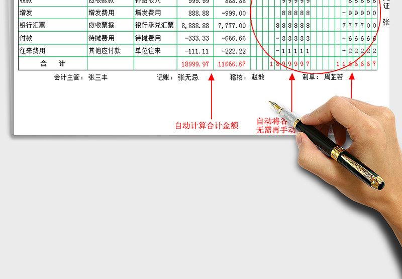 2021年通用自动记账凭证（分录凭证）